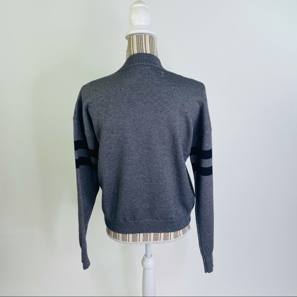 SEN Gwen Rip Design Gray Pullover Jumper Sweater - Picture 9 of 12